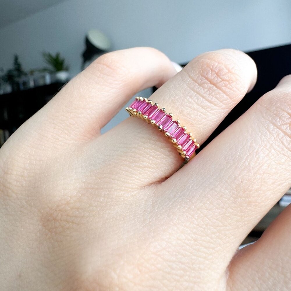 Red Zircone Ring Band by Bichota